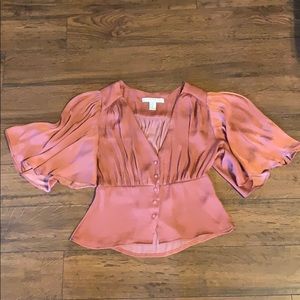 Blush satin blouse